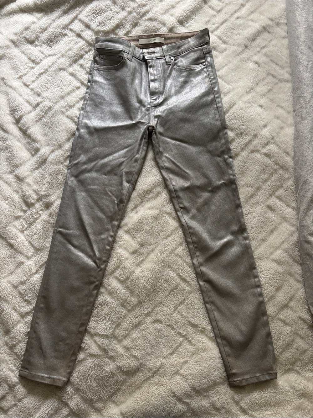 Joe's Jeans Silver Skinny Metallic Jeans